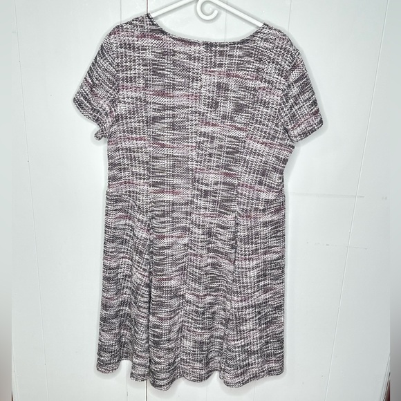 Lane Bryant Grey and Purple Short Sleeve Tweed Dress Women’s 18/20 Dark Academia - Picture 3 of 4